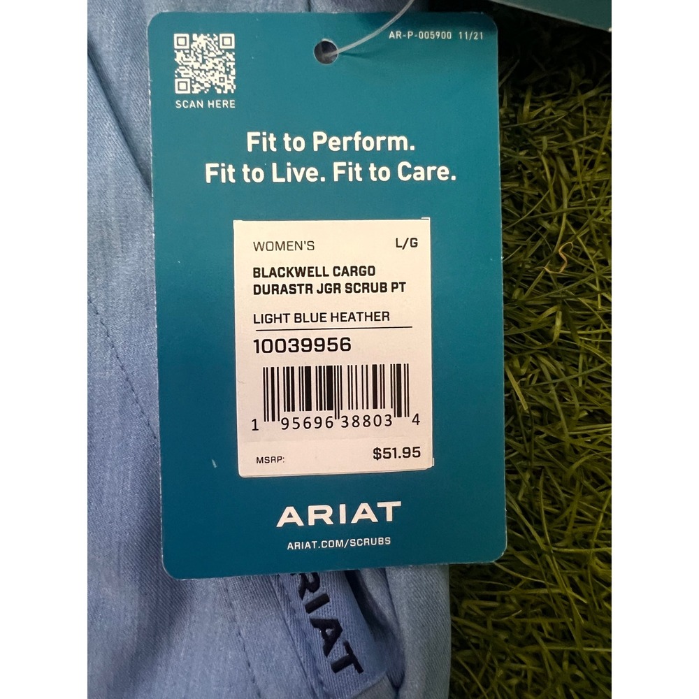 Ariat Blackwell Scrub Pants Women Large Light Blue Heather NUA Jogger 10039956 - Picture 8 of 15